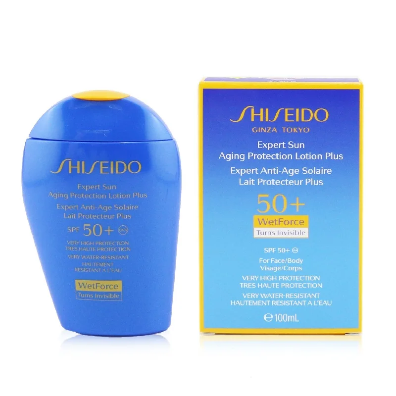 SPF 60 sunscreen spray-Shiseido Expert Sun Aging Protection Lotion Plus WetForce For Face & Body SPF 50+  100ml/3.4oz