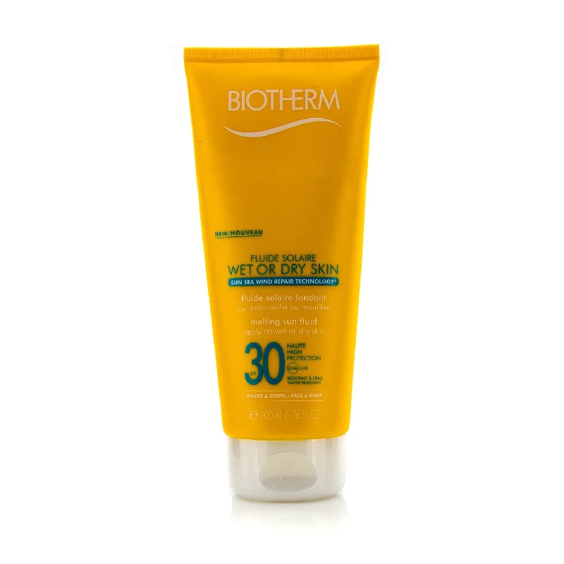 eco-friendly sunscreen-Biotherm Fluide Solaire Wet Or Dry Skin Melting Sun Fluid SPF 30 For Face & Body - Water Resistant  200ml/6.76oz