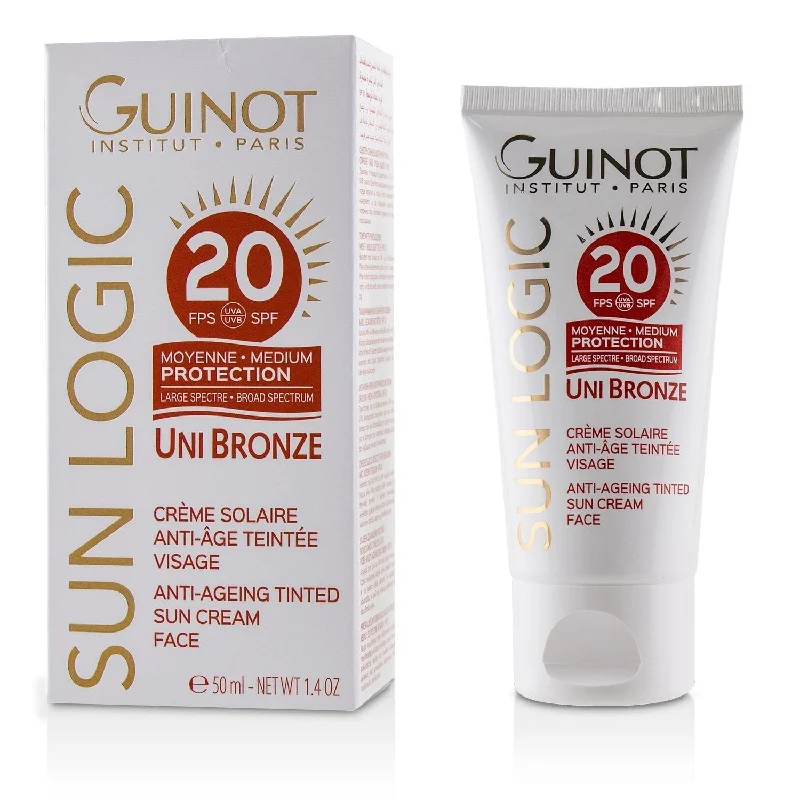 green sunscreen formula-Guinot Sun Logic Uni Bronze Anti-Ageing Tinted Sun Cream For Face SPF 20  50ml/1.4oz