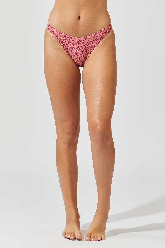 Poppy Mandarin and Cherry High Leg Sexy Bikini Bottom