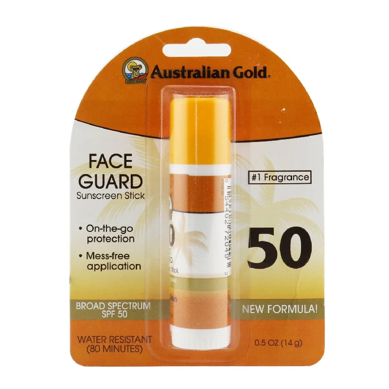 sheer finish sunscreen-Australian Gold Face Guard Sunscreen Stick SPF 50  14g/0.5oz