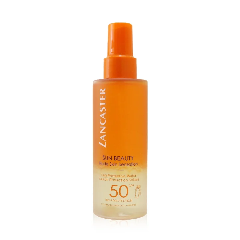 SPF 70 sunscreen spray-Lancaster Sun Beauty Nude Skin Sensation Sun Protective Water SPF50  150ml/5oz