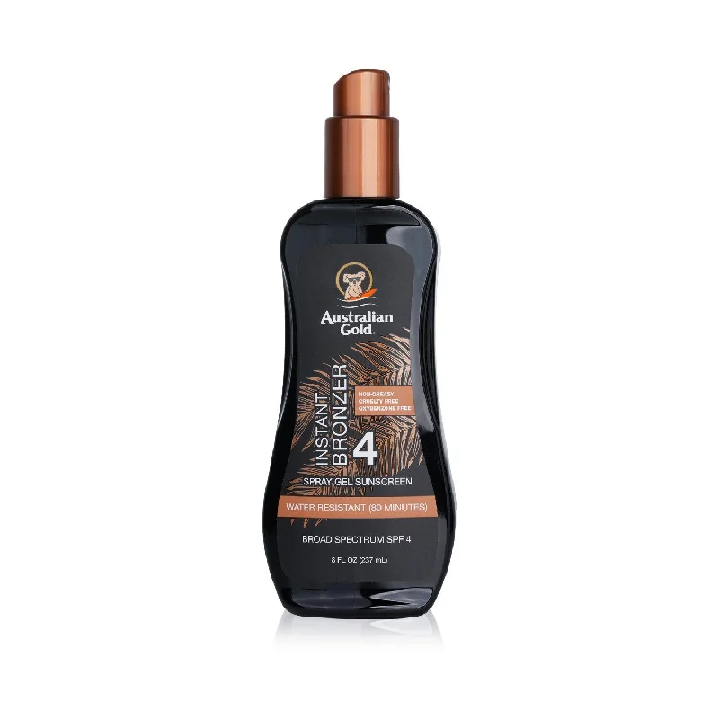 tinted lightweight sunscreen-Australian Gold Spray Gel Sunscreen SPF 4 with Instant Bronzer  237ml/8oz