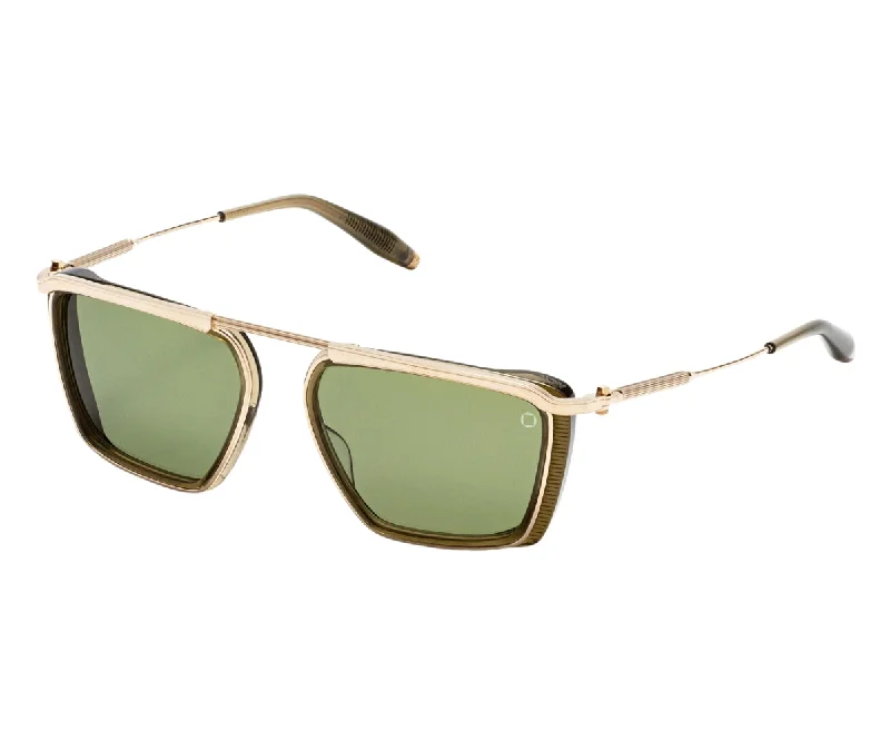 sleek cat-eye sunglasses-ULYSSES AKS-205C GLD-OLV 57