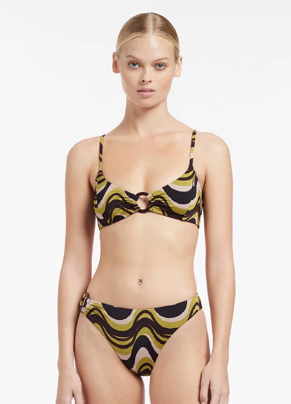 deep V-neck bikini-Ascenso High Leg Trim Pant - Citrus