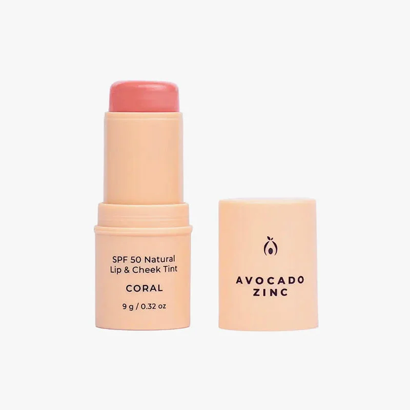 water-resistant sunscreen-Avocado Zinc SPF 50 Natural Lip & Cheek Tint