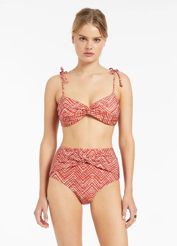 luxury velvet bikini-Bonita Twist Front Pant - Maple