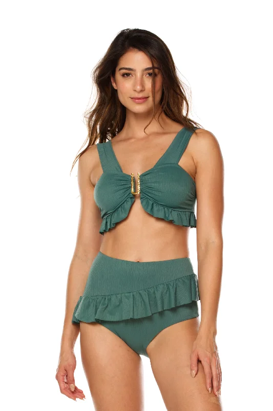 luxury designer bikini-Brisa Bikini Pine Green