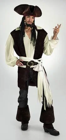 chic polyester sun hat-Captain Jack Sparrow Deluxe Costume