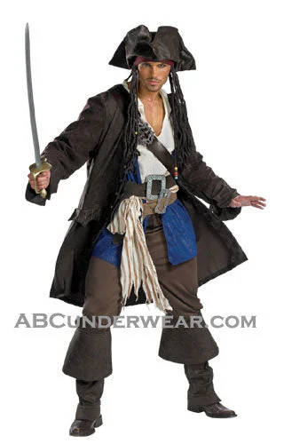 UV-blocking wide-brim sun hat-Captain Jack Sparrow Prestige Costume