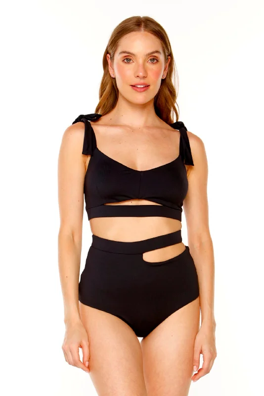 UV-blocking bikini set-CORALINA BLACK BIKINI