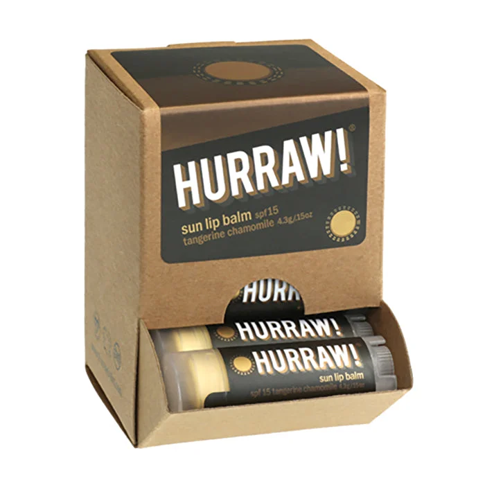 gentle skin sunscreen-Hurraw! Lip Balm Sun (SPF15 Tangerine Chamomile) 4.3g x 24 Display