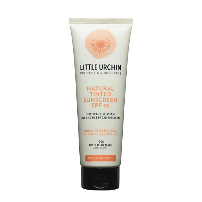 mineral zinc sunscreen-Little Urchin Natural Tinted Sunscreen SPF 30 100g