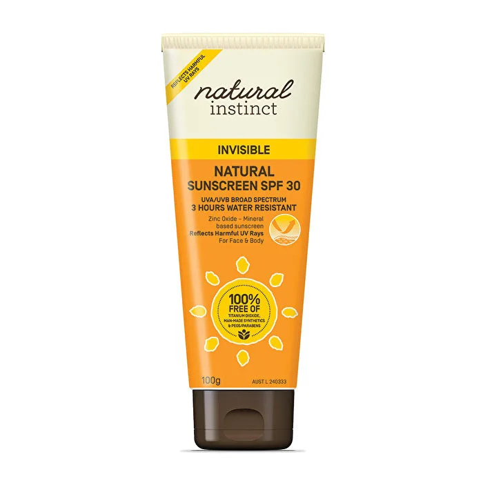 long-lasting sunscreen-Natural Instinct Natural Sunscreen SPF 30 Invisible 100g