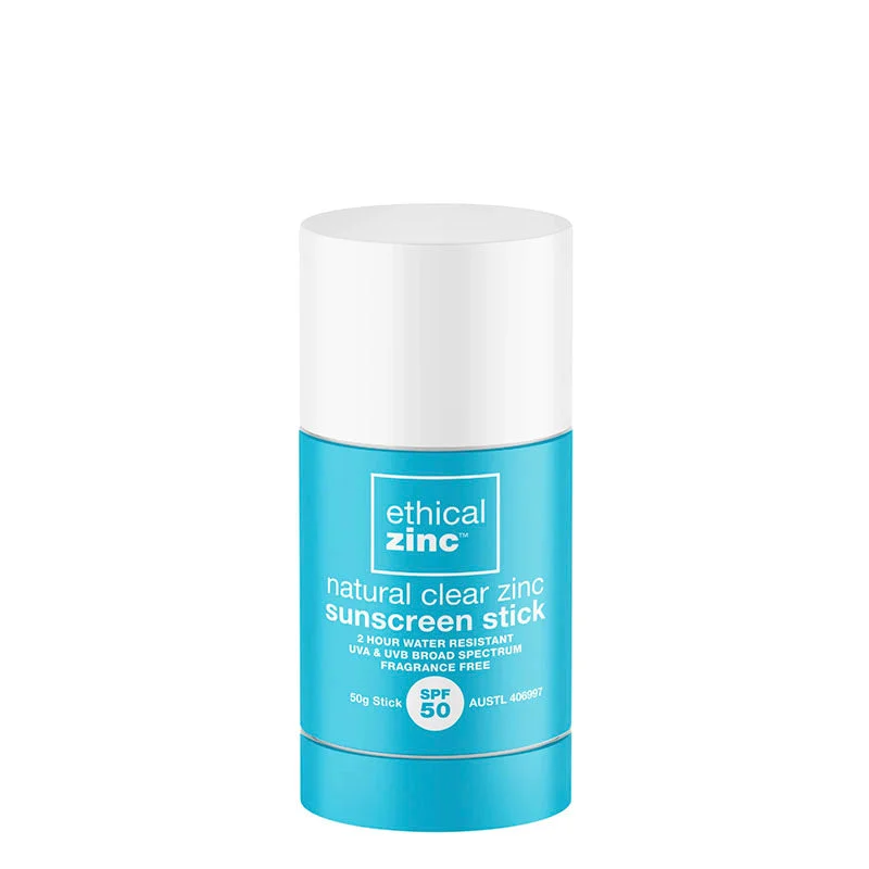 SPF 100 sunscreen spray-Ethical Zinc Natural Clear Zinc Sunscreen Stick SPF 50