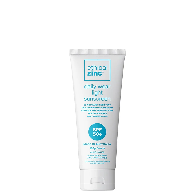 mineral-based sunscreen-Ethical Zinc SPF50+ Daily Wear Light Sunscreen