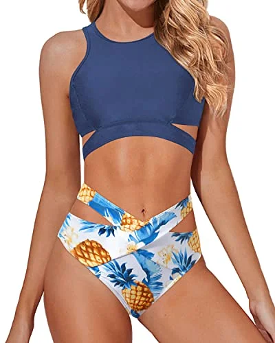 quick-dry tankini swimwear-Fashionable Bandage Bathing Suit Women's Cutout Swimsuit