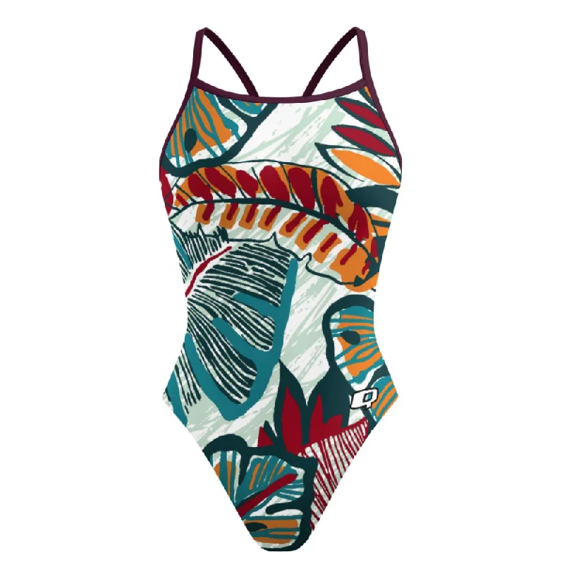 Flower Forest Skinny Strap Swimsuit