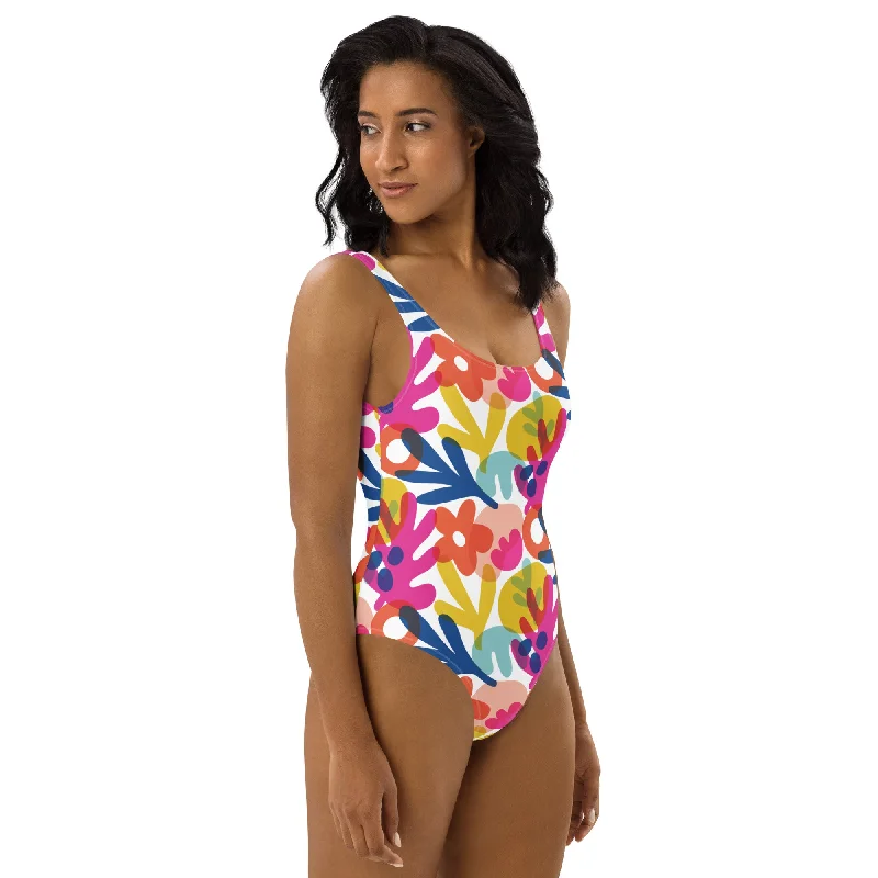 FLOWERS ONE-PIECES SWIMSUIT