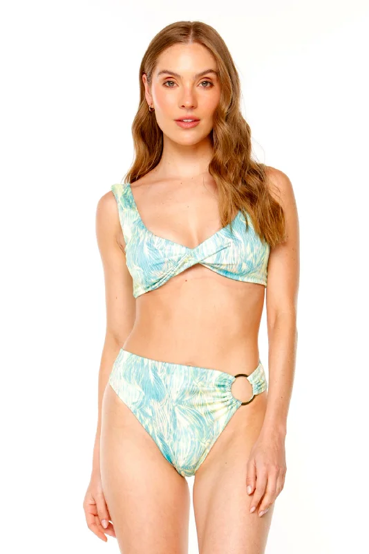 stretch bikini fabric-JANA GREEN PRINT BIKINI