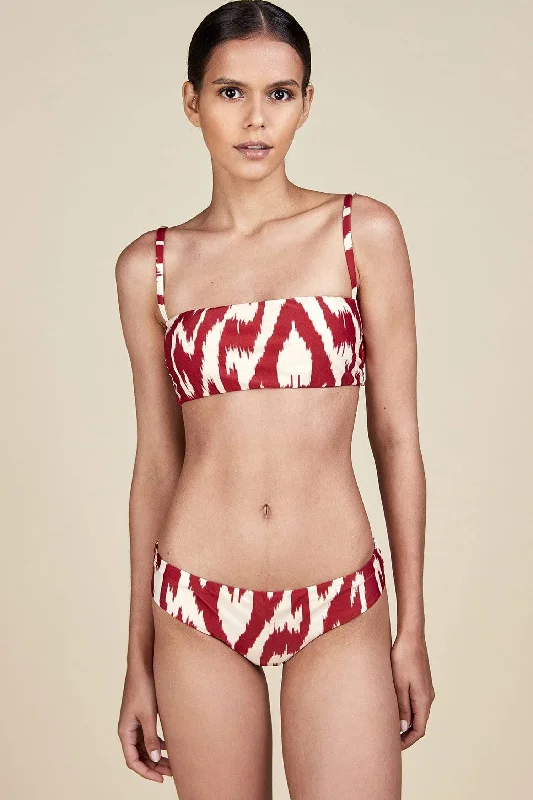 ANIMAL PRINTE RED & WHITE HIPSTER BIKINI BOTTOM AFRICA ROJO 18