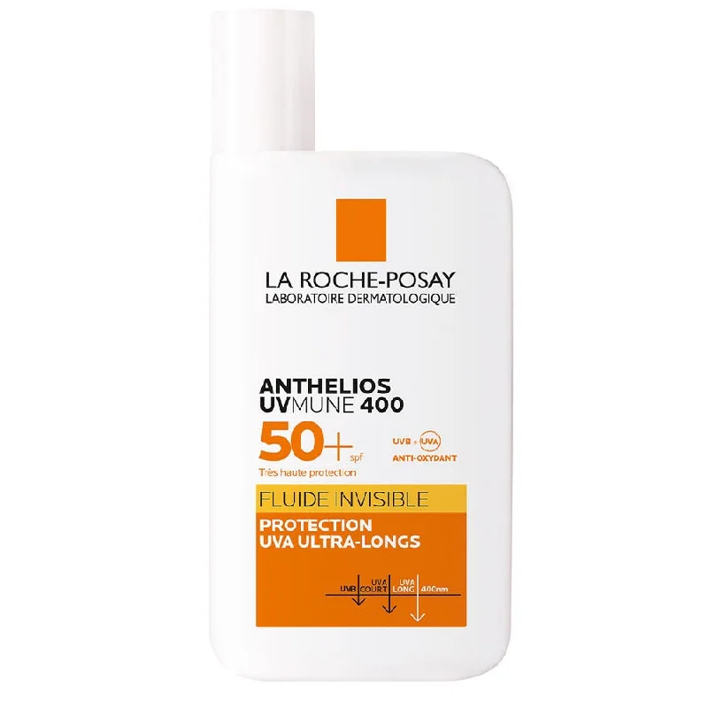 fragrance-less sunscreen-Invisible Uvmune 400 Perfumed Fluid Spf50+ 50ml Anthelios La Roche-Posay