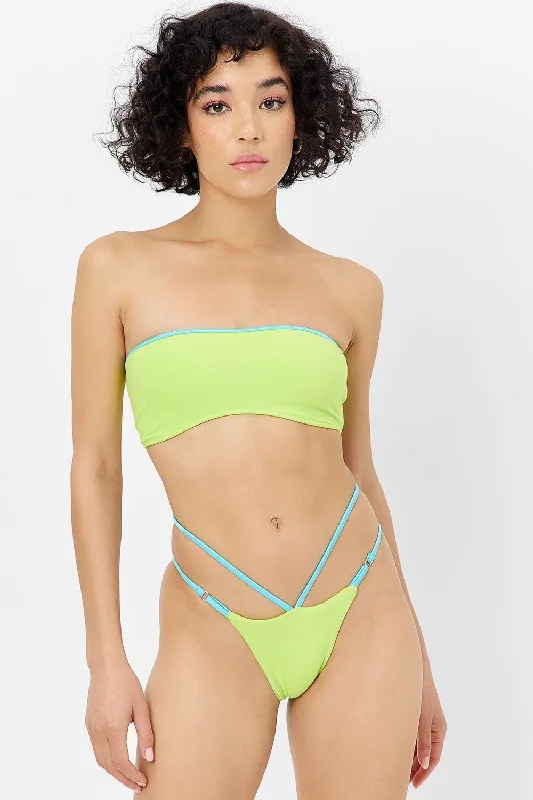 colorful striped swimwear-Jean Terry Bandeau Bikini Top - Siren