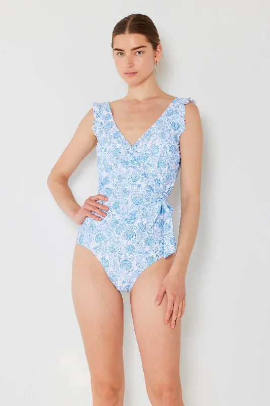 Marina West Swim Full Size Float Ruffle Faux Wrap One-Piece Swimsuit