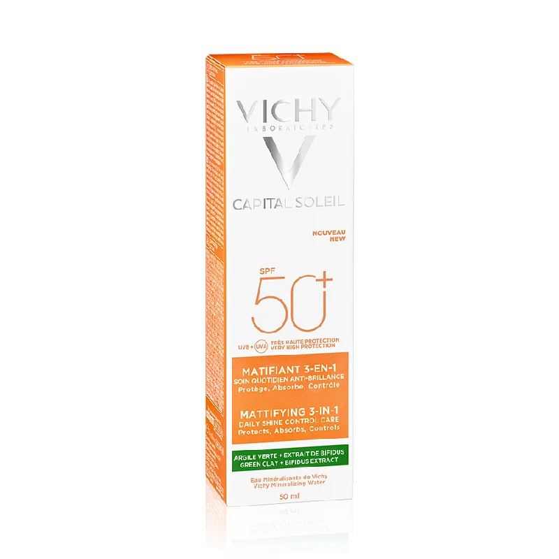 hypoallergenic sunscreen-Mattifying 3-in-1 Facial Sunscreen SPF50+ 50ml Capital Soleil Vichy