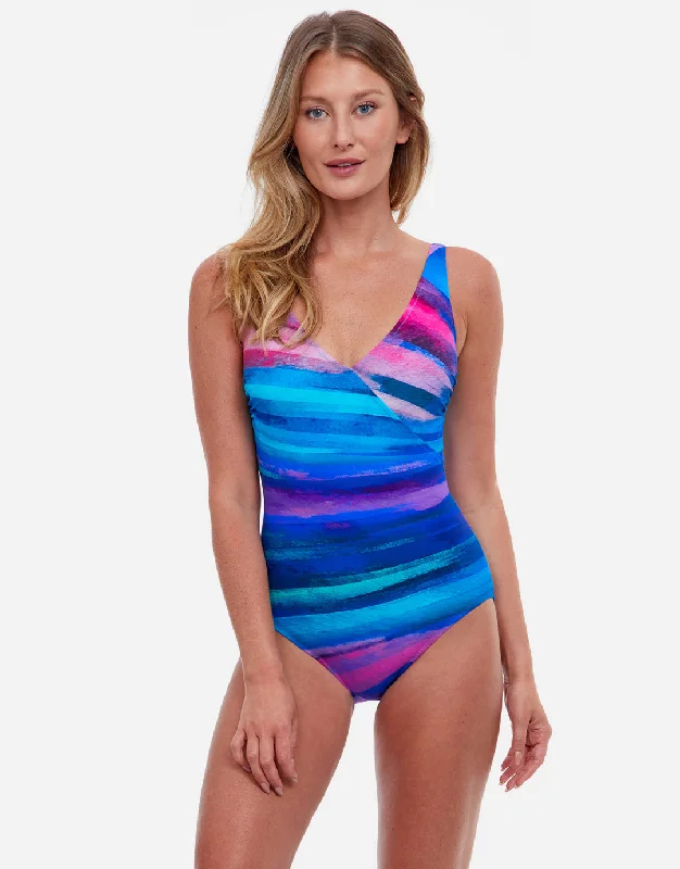 Midnight Light Surplice Swimsuit - Multi