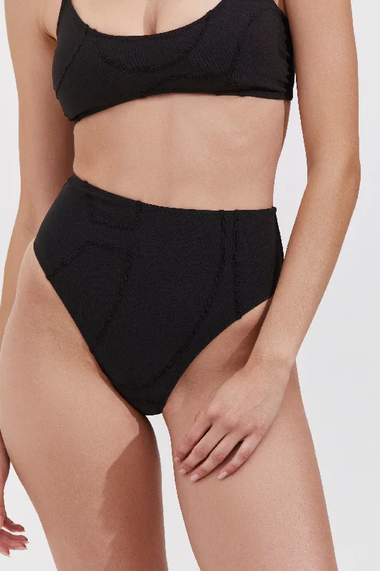 HIGH RISE BIKINI BOTTOM IN BLACK