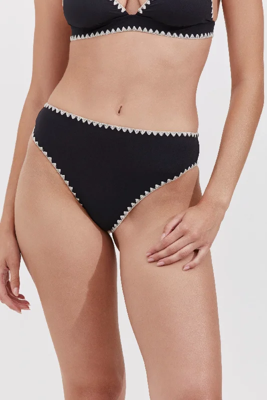 HIGH RISE BIKINI BOTTOM IN BLACK