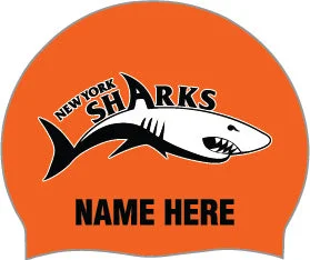 quick-dry visor sun hat-New York Sharks_2021_Orange Personalized Silicone Caps