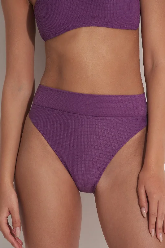 PILPEL HIGH WAIST BOTTOM IN PURPLE TEXTURE