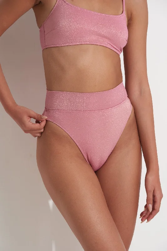 PILPEL HIGH WAIST BOTTOM IN PINK LUREX