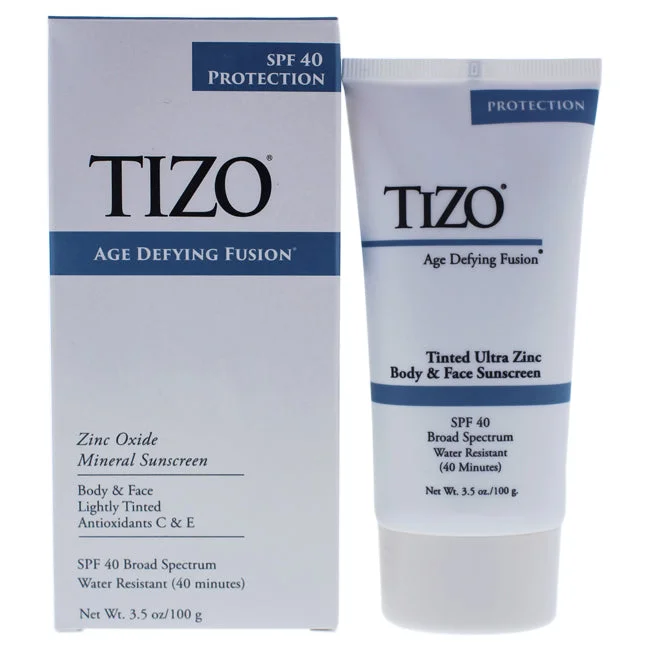 matte SPF sunscreen-Ultra Zinc Tinted SPF 40 by Tizo for Unisex - 3.5 oz Sunscreen