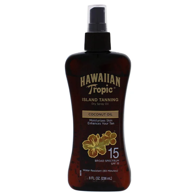 oil-control sunscreen-Hawaiian Tropic Island Tanning Dry Spray Oil SPF 15 by Hawaiian Tropic for Unisex - 8 oz Sunscreen