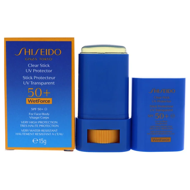 skin-safe sunscreen-Clear Sunscreen Stick SPF 50 Plus by Shiseido for Unisex - 0.7 oz Sunscreen