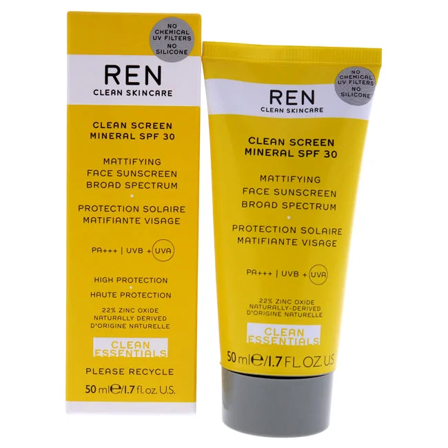 lightweight natural sunscreen-REN Clean Screen Mineral SPF 30 by REN for Unisex - 1.7 oz Sunscreen