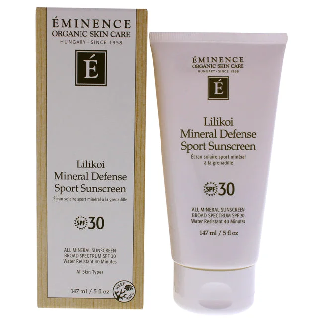 non-oily sunscreen-Lilikoi Mineral Defense Sport SPF 30 by Eminence for Unisex - 5 oz Sunscreen