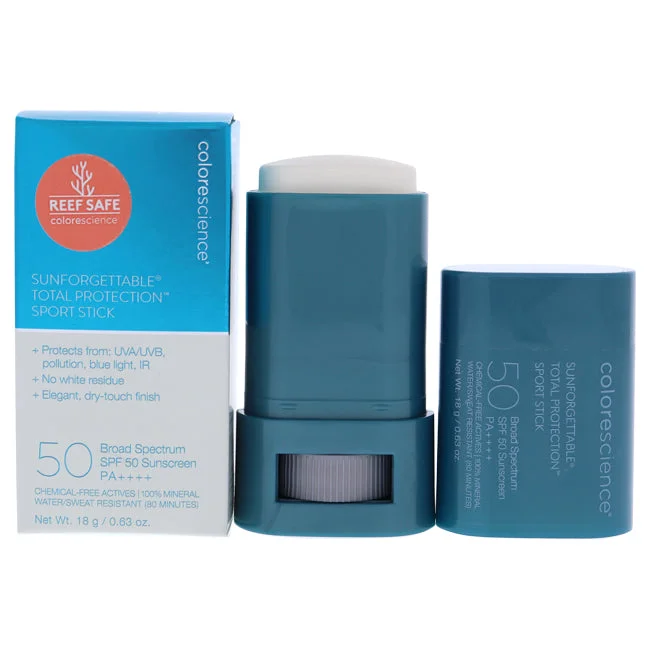 sweat-proof sunscreen-Colorescience Sunforgettable Total Protection Sport Stick SPF 50 by Colorescience for Unisex - 0.63 oz Sunscreen