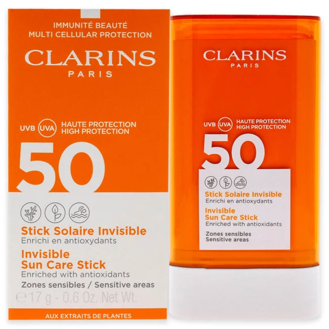 matte finish sunscreen-Clarins Invisible Sun Care Stick SPF 50 by Clarins for Unisex - 0.6 oz Sunscreen