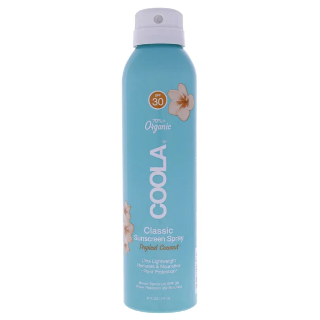 oil-free sunscreen-Coola Classic Body Organic Sunscreen Spray SPF 30 - Tropical Coconut by Coola for Unisex - 6 oz Sunscreen