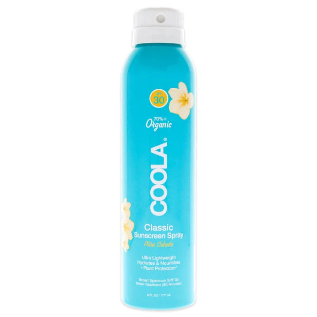 age-defying sunscreen-Coola Classic Body Organic Sunscreen Spray SPF 30 - Pina Colada by Coola for Unisex - 6 oz Sunscreen