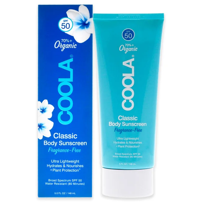 daily wear SPF sunscreen-Coola Classic Body Sunscreen SPF 50 - Fragrance-Free by Coola for Unisex - 5 oz Sunscreen