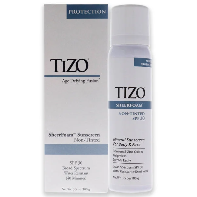 organic mineral sunscreen-Tizo SheerFoam Body And Face Non-Tinted SPF 30 by Tizo for Unisex - 3.5 oz Sunscreen