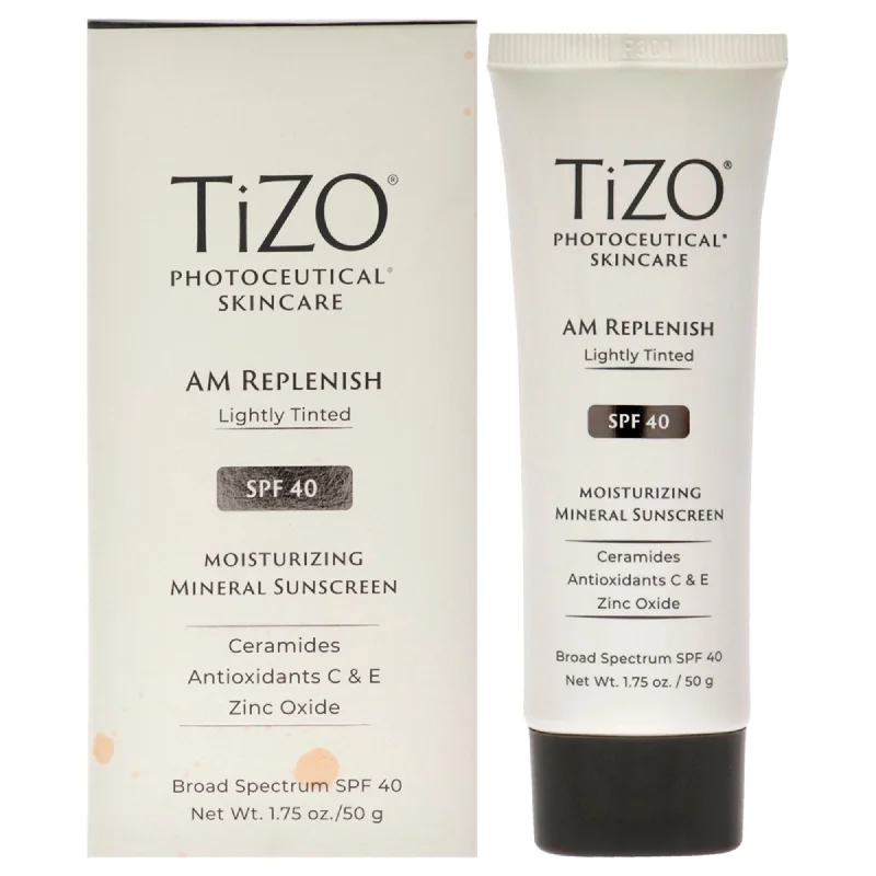 sustainable sunscreen-Photoceutical AM Replenish SPF 40 - Lightly Tinted by Tizo for Unisex - 1.75 oz Sunscreen