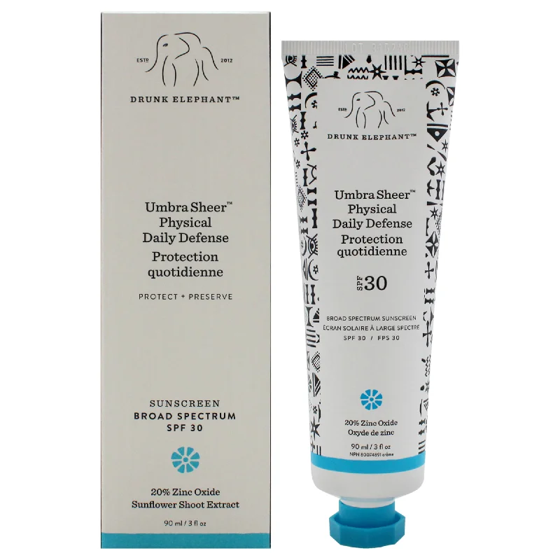 tinted daily sunscreen-Umbra Sheer Physical Daily Defense SPF 30 by Drunk Elephant for Women - 3 oz Sunscreen