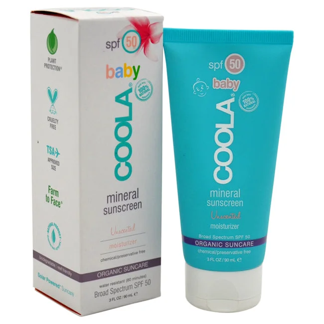 grease-free sunscreen-Coola Mineral Baby Sunscreen Moisturizer Lotion SPF 50 - Unscented by Coola for Kids - 3 oz Sunscreen