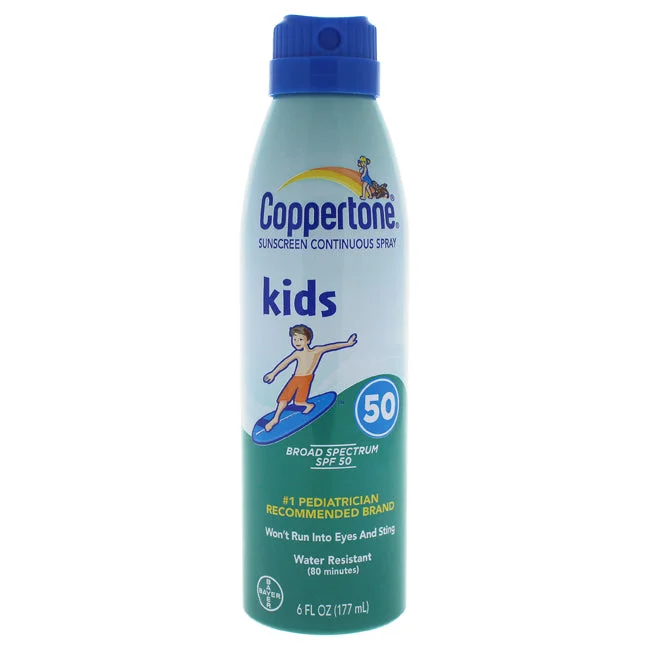 scent-free sunscreen lotion-Coppertone Coppertone Kids Sunscreen Continuous Spray SPF 50 by Coppertone for Kids - 6 oz Sunscreen